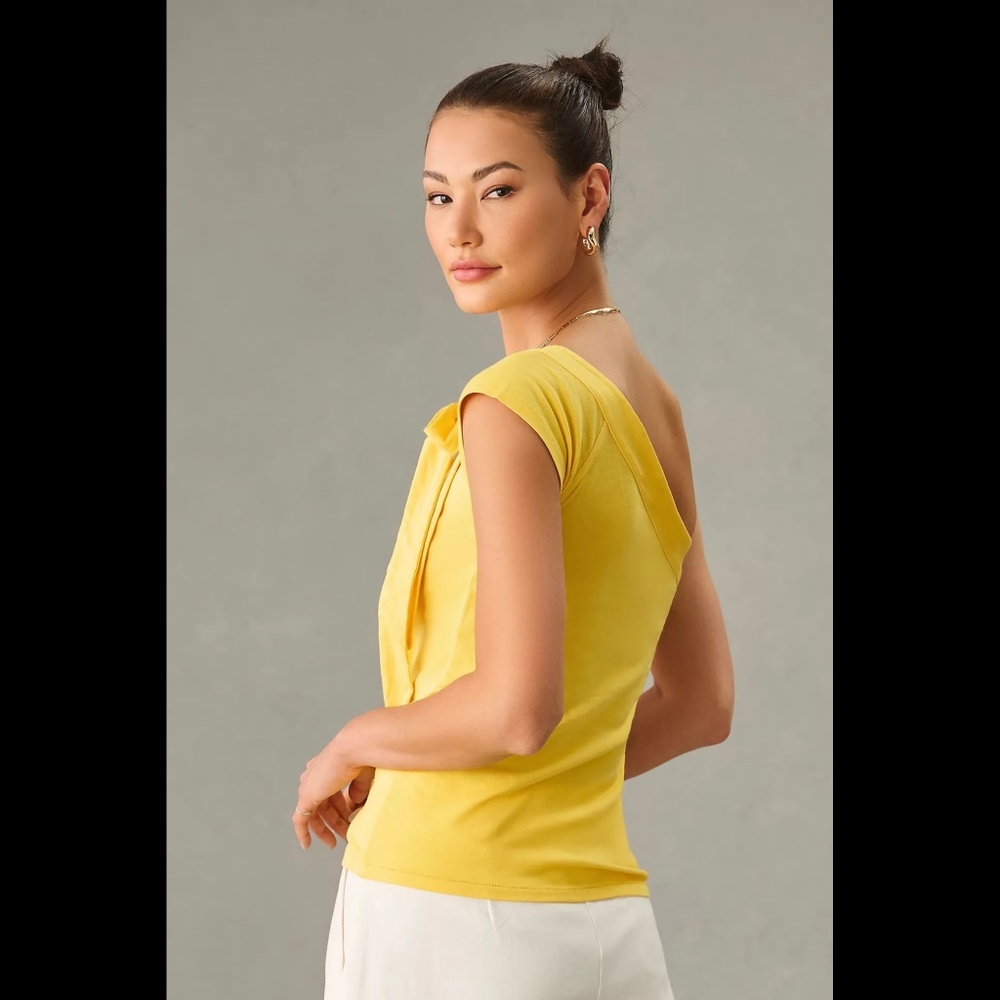 Anthropologie Maeve One-Shoulder Bow Top - Picture 4 of 16